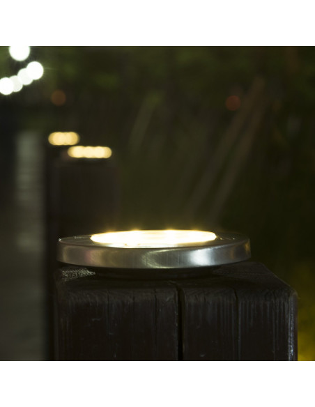 8 pz Foco luz de paso Carga Solar con 8 LED Luz Fría Impermeable para Exteriores