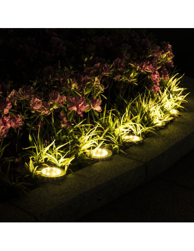 8 pz Foco luz de paso Carga Solar con 8 LED Luz...