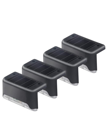 Set 4 pz luces solares impermeables para exteriores foco luz cálida recargable