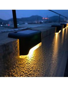 Set 4 pz luces solares impermeables para exteriores foco... 2