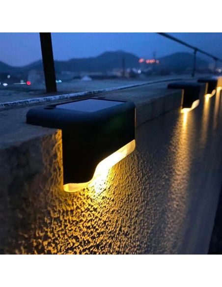 8 pz luz solar recargable para escalon o escalera IP66 luz cálida para exterior