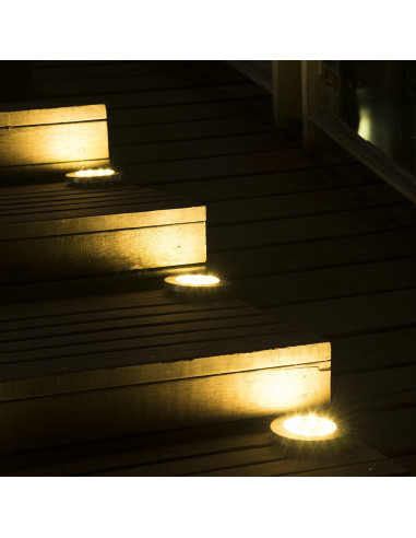 2 pz Foco luz de paso Carga Solar con 8 LED Luz...