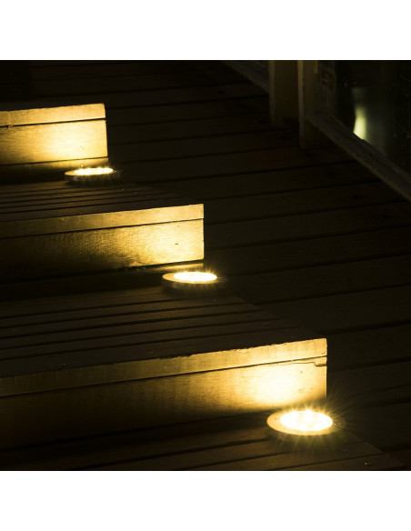 2 pz Foco luz de paso Carga Solar con 8 LED Luz Fría Impermeable para Exterior