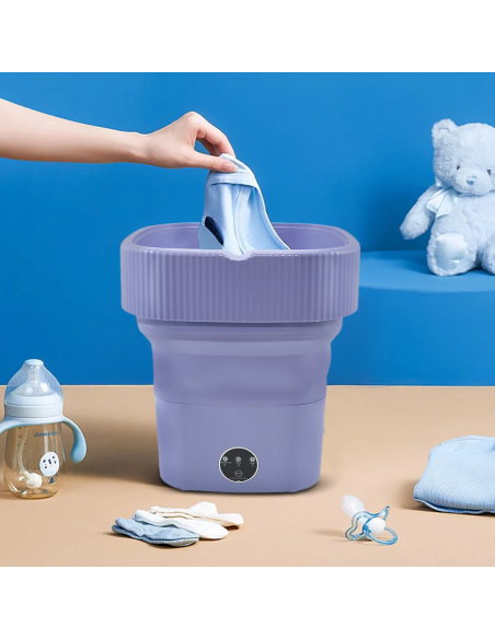 Mini Lavadora Portátil Plegable con Centrifugado para Lavar en Viajes y Camping
