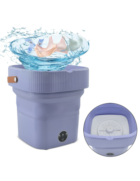 Mini Lavadora Portátil Plegable con Centrifugado para Lavar en Viajes y Camping