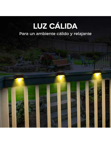 8 pz luz solar recargable para escalon o...