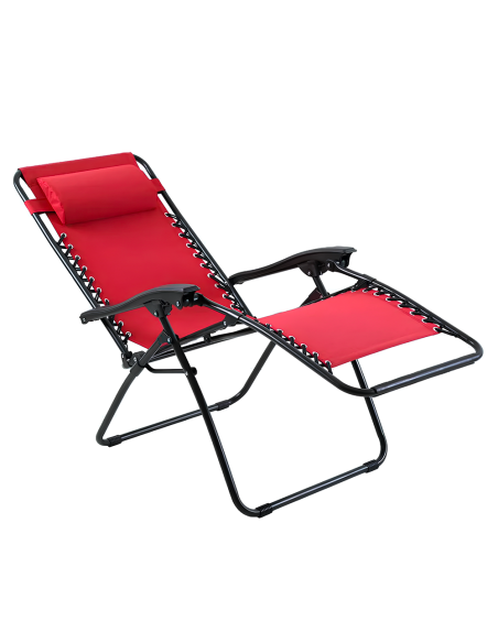 Set 2 sillas plegables Gravità Zero con respaldo reclinable tumbona de textilene