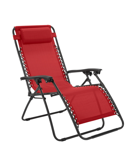 Set 2 sillas plegables Gravità Zero con respaldo reclinable tumbona de textilene