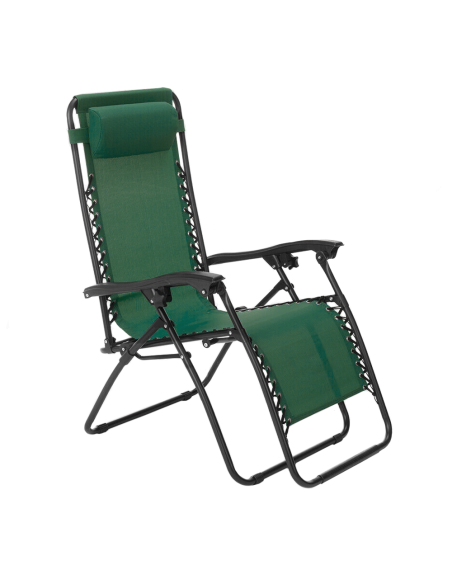 Set 2 sillas plegables Gravità Zero con respaldo reclinable tumbona de textilene