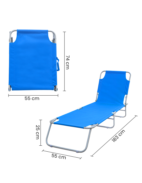 2309 Silla plegable con respaldo ajustable para playa o jardín