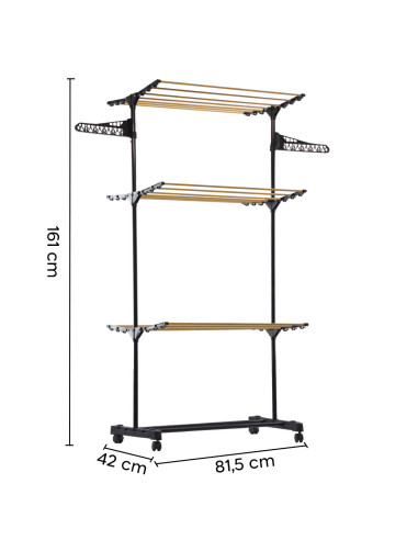 Tendedero vertical 3 estantes plegables torre...