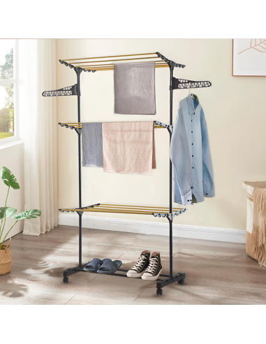 Tendedero vertical 3 estantes plegables torre...