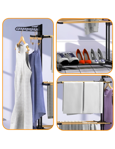 Tendedero vertical 3 estantes plegables torre...