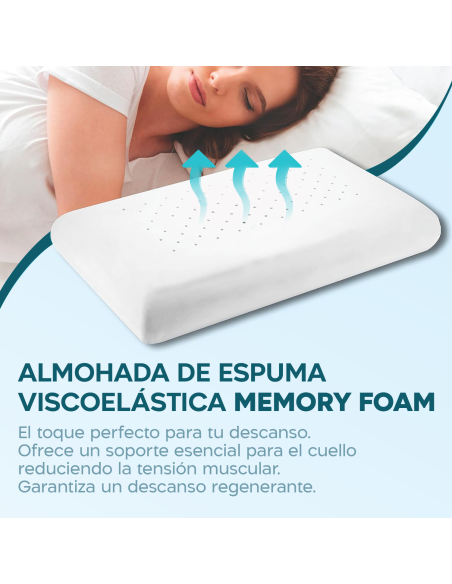 Almohada de Memory Foam Cervical Fresco Respiro con Esencia de Aloe Vera