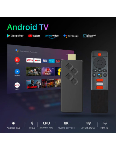TV Box Stick Streaming 8K HD ANDROID Conexión...