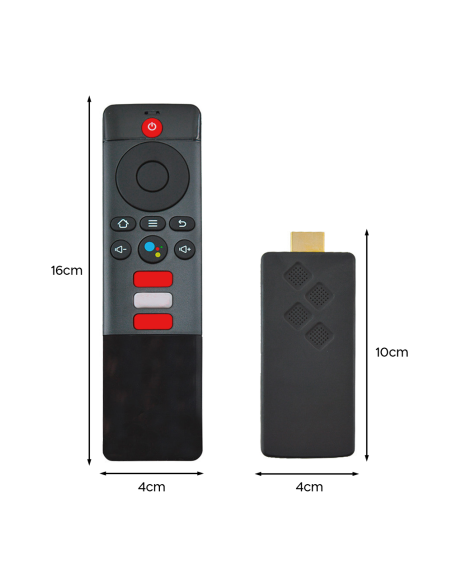 TV Box Stick Streaming 8K HD ANDROID Conexión Wi-Fi con control remoto por voz