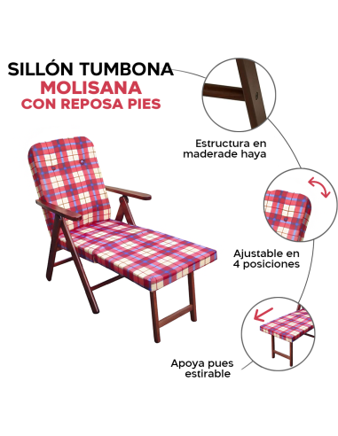 Sillón MOLISANA Artlegno Reclinable Reposapiés...