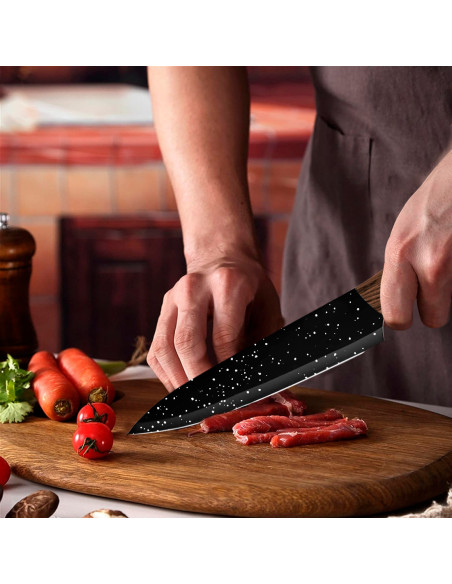 Set 5 Cuchillos cocina profesionales de piedra con pelador de patata de cerámica