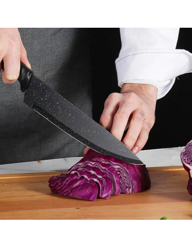 Set 5 Cuchillos cocina profesionales de piedra...