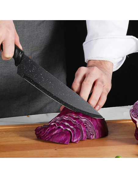 Set 5 Cuchillos cocina profesionales de piedra con pelador de patata de cerámica