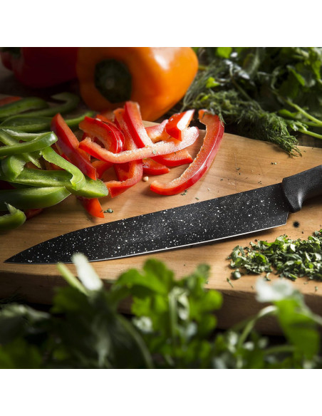Set 5 Cuchillos cocina profesionales de piedra con pelador de patata de cerámica