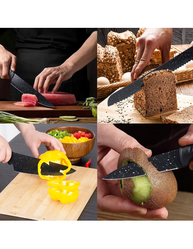 Set 5 Cuchillos cocina profesionales de piedra...