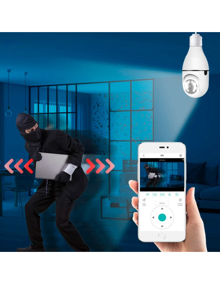 2 PZ Cámara Wi-Fi lámpara oculta bombilla interior para exteriores cámara Zoom