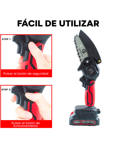 Mini Motosierra Doble Batería 21V Inalámbrica 4 Pulgadas sin Cable Maletín