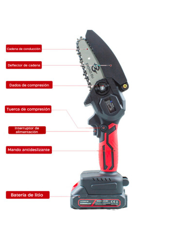Mini Motosierra Doble Batería 21V Inalámbrica 4...