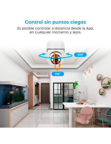 2 PZ Cámara Wi-Fi lámpara oculta bombilla...