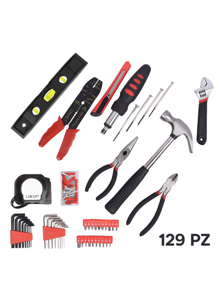 Kit Maletín 129 pz Set Bricolaje y Profesional Accesorios Variados con Maletín