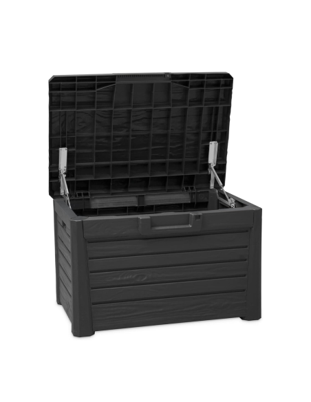 Baúl Contenedor Almacenamiento 160 LT Resina Efecto Madera Jardín 50.5x46.5x73