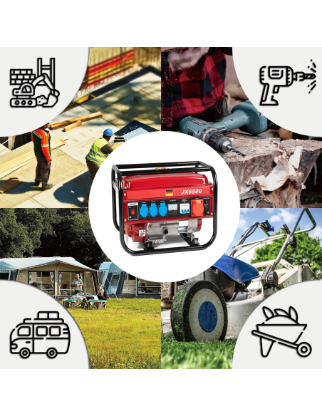 Generador Corriente Motor Gasolina 4 Tiempos Grupo Electrógeno 5,5CV 196cc 2000W