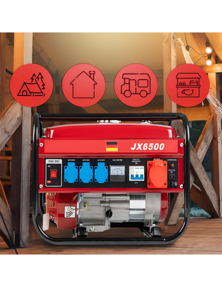 Generador Corriente Motor Gasolina 4 Tiempos Grupo Electrógeno 5,5CV 196cc 2000W