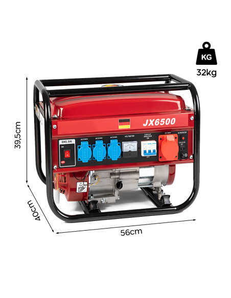 Generador Corriente Motor Gasolina 4 Tiempos Grupo Electrógeno 5,5CV 196cc 2000W