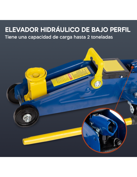 Gato elevador para coche hidráulico con carretilla de 2 toneladas con 4 ruedas