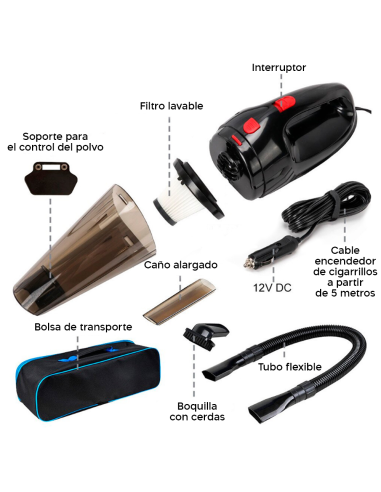 Mini aspirador portátil para coches camiones...