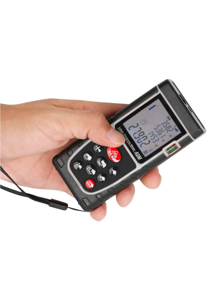 Medidor láser Medidor de distancia 40 m con pantalla LCD con pilas de nivel IP54
