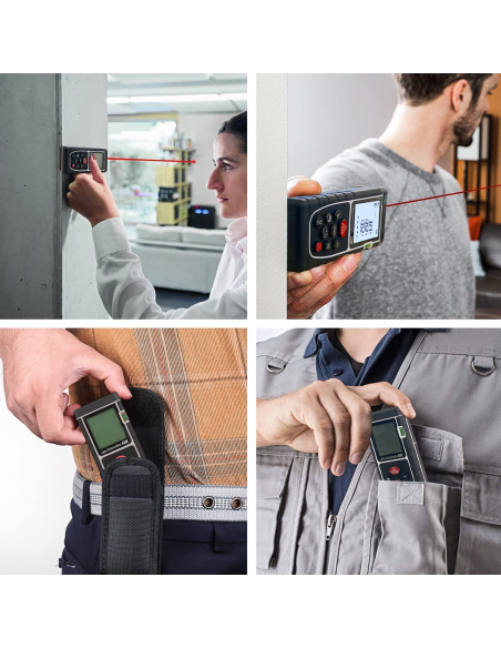 Medidor láser Medidor de distancia 40 m con pantalla LCD con pilas de nivel IP54