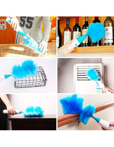 Plumero Eléctrico Recargable Cepillo Giratorio...