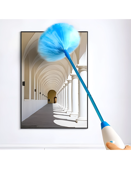 Plumero Eléctrico Recargable Cepillo Giratorio Limpieza 2 Cabezales Inalámbricos