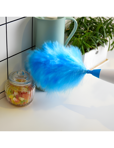 Plumero Eléctrico Recargable Cepillo Giratorio Limpieza 2 Cabezales Inalámbricos