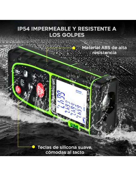 Medidor láser Medidor de distancia 40 m con pantalla LCD con pilas de nivel IP54