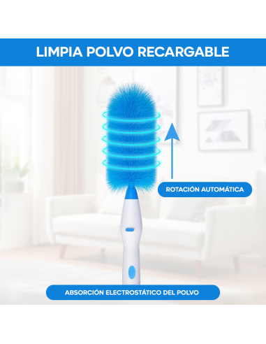 Plumero Eléctrico Recargable Cepillo Giratorio...