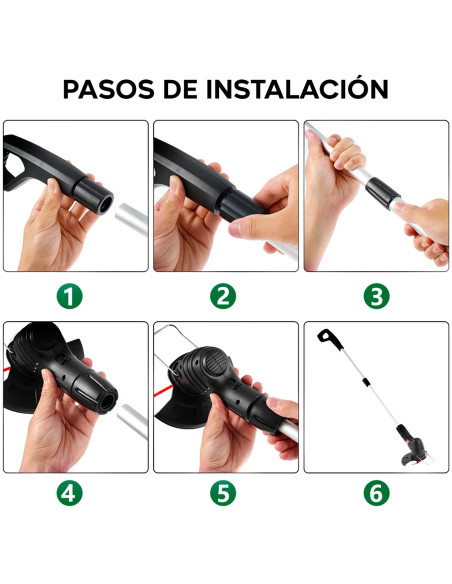 Cepillo Giratorio Eléctrico Inalámbrico Batería 26V Limpieza Azulejo 4 Cabezales