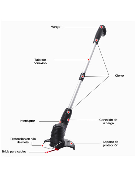 Cepillo Giratorio Eléctrico Inalámbrico Batería 26V Limpieza Azulejo 4 Cabezales