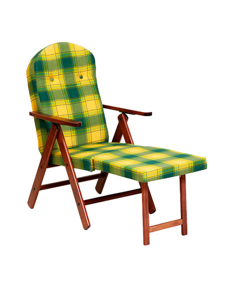 Sillón de haya reclinable ArtLegno Amalfi con extensión 108x65x60cm