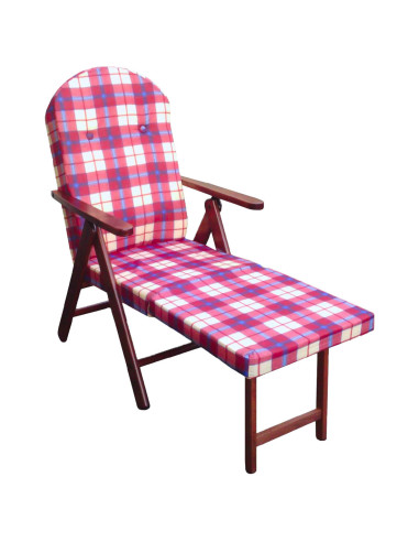 Sillón de haya reclinable ArtLegno Amalfi con extensión 108x65x60cm