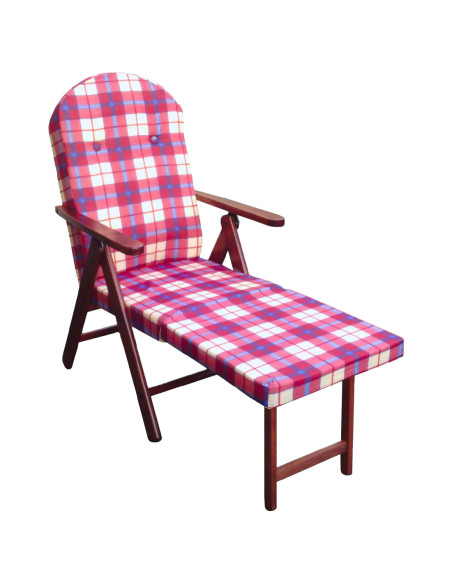 Sillón de haya reclinable ArtLegno Amalfi con extensión 108x65x60cm