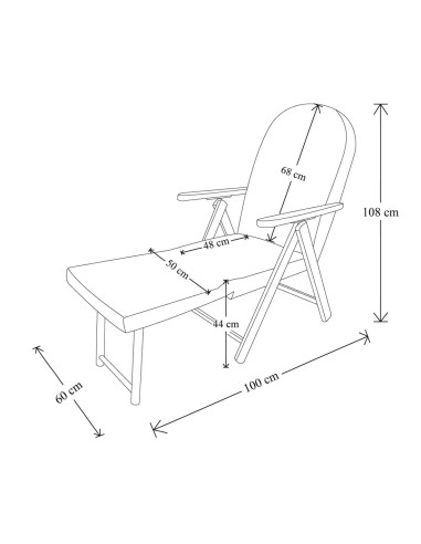 Sillón de haya reclinable ArtLegno Amalfi con...